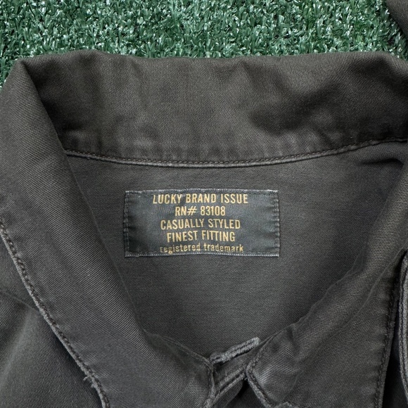 Lucky Brand Utility Shirt Jacket Men's Size XL Green Military Style Workwear - Picture 7 of 8
